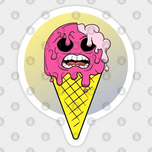 Scary ice-cream Sticker by SnazzyCrew